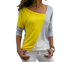 Load image into Gallery viewer, Women Clothing Loose Long Sleeve Cotton Casual Blouse Shirt Pactchwork Tops Fashion Blouse