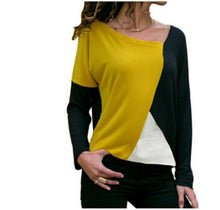 Load image into Gallery viewer, Women Clothing Loose Long Sleeve Cotton Casual Blouse Shirt Pactchwork Tops Fashion Blouse