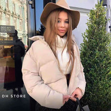 Load image into Gallery viewer, FORERUN Fashion Bubble Coat Solid Standard Collar Oversized Short Jacket Winter Autumn Female Puffer Jacket Parkas Mujer 2019