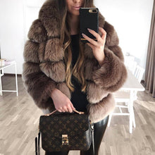 Load image into Gallery viewer, Womens Hoodie Fluffy Fur Coat Fleece Long Sleeve Winter Outdoor Parka Jacket Top  Womens Thickness Coats Windbreaker