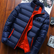 Load image into Gallery viewer, 2019 Men Casual Hooded Parka Salomon Printed Winter Men Fashion Patchwork Cotton Slim Fit Coat Thick Warm Homme's Zipper Jacket