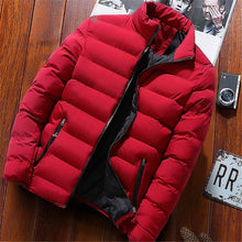 Load image into Gallery viewer, 2019 Men Casual Hooded Parka Salomon Printed Winter Men Fashion Patchwork Cotton Slim Fit Coat Thick Warm Homme's Zipper Jacket