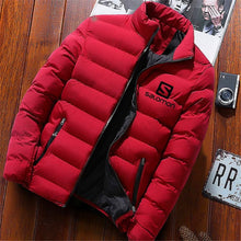 Load image into Gallery viewer, 2019 Men Casual Hooded Parka Salomon Printed Winter Men Fashion Patchwork Cotton Slim Fit Coat Thick Warm Homme's Zipper Jacket