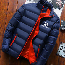 Load image into Gallery viewer, 2019 Men Casual Hooded Parka Salomon Printed Winter Men Fashion Patchwork Cotton Slim Fit Coat Thick Warm Homme's Zipper Jacket