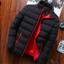 Load image into Gallery viewer, 2019 Men Casual Hooded Parka Salomon Printed Winter Men Fashion Patchwork Cotton Slim Fit Coat Thick Warm Homme's Zipper Jacket