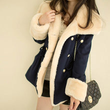 Load image into Gallery viewer, WEPBEL Winter Warm Coats Women Wool Slim Double Breasted Wool Coat Winter Jacket Women Fur Women's Coat Jackets