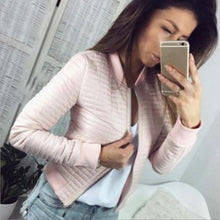 Load image into Gallery viewer, Women Spring Autumn Coat Short Section Outerwear Cotton Padded Warm Jacket Outerwear Casual Pink Black Thin Female Clothes