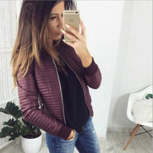 Load image into Gallery viewer, Women Spring Autumn Coat Short Section Outerwear Cotton Padded Warm Jacket Outerwear Casual Pink Black Thin Female Clothes