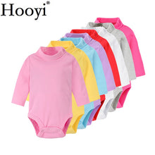 Load image into Gallery viewer, Solid Baby Girls Bodysuits 100% Cotton Soft Newborn Clothes Infant One-Piece Clothing Turtleneck Pajamas Sleep Shirts Tops Pant