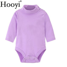 Load image into Gallery viewer, Solid Baby Girls Bodysuits 100% Cotton Soft Newborn Clothes Infant One-Piece Clothing Turtleneck Pajamas Sleep Shirts Tops Pant