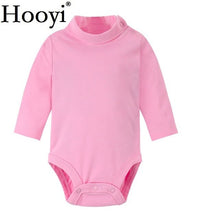 Load image into Gallery viewer, Solid Baby Girls Bodysuits 100% Cotton Soft Newborn Clothes Infant One-Piece Clothing Turtleneck Pajamas Sleep Shirts Tops Pant