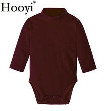 Load image into Gallery viewer, Solid Baby Girls Bodysuits 100% Cotton Soft Newborn Clothes Infant One-Piece Clothing Turtleneck Pajamas Sleep Shirts Tops Pant